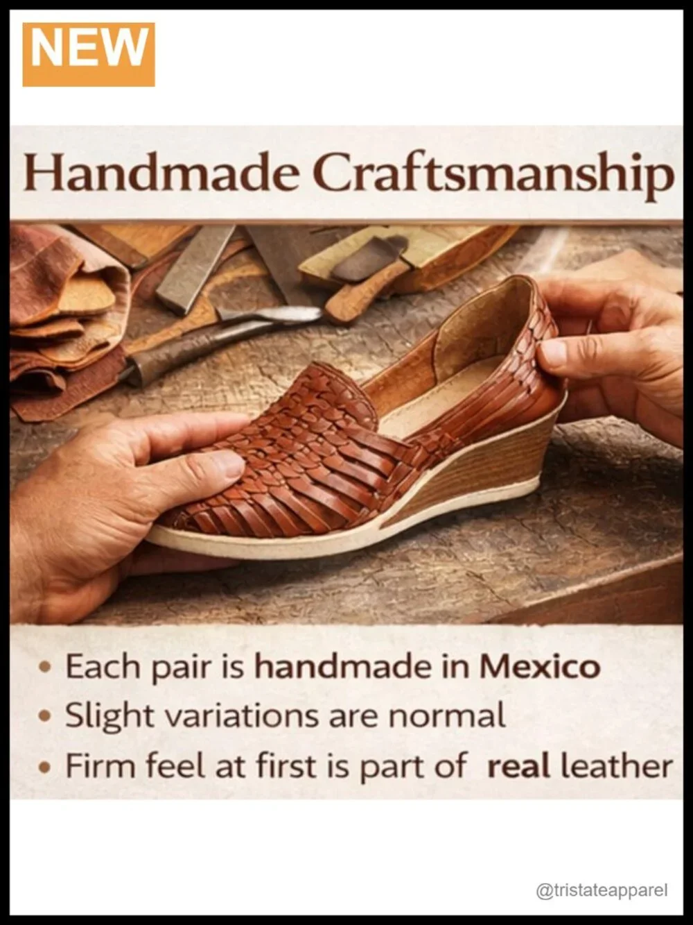 Handmade Genuine Leather Platform Sandals Boho Huarache Wedge